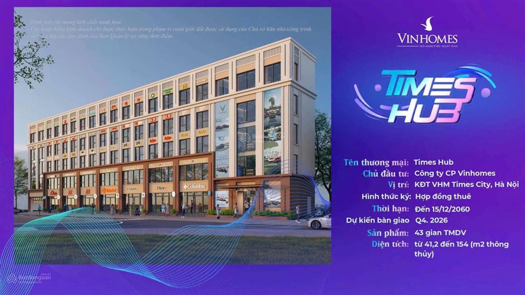 Bán shop chân đế times city giá siêu tốt từ chính cđt vinhomes chỉ 10 tỷ