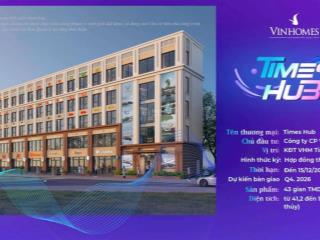 Bán shop chân đế time city giá siêu tốt từ chính cđt vinhomes chỉ 10 tỷ