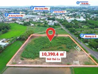 Bán 1 mẫu đất có 100m mặt tiền đường hương lộ 8 thị trấn long điền, bà rịa,