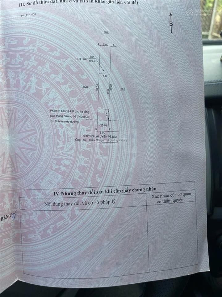 Lô rẻ nhất bàu bàng  dt 5x39 = 195m2  80m thổ cư  giá 820tr