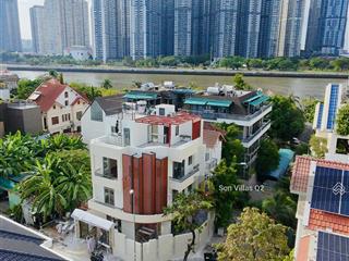 Biệt thự đẹpmới 100% ven sông (như hình) khu compound an ninh 24/7  dt (10m x14m)  giá 43 tỷ