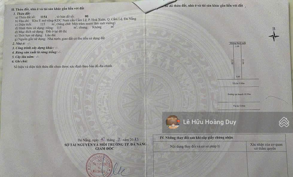 Bán đất 10,5m mẹ thứ, hoà xuân trục đường kinh doanh