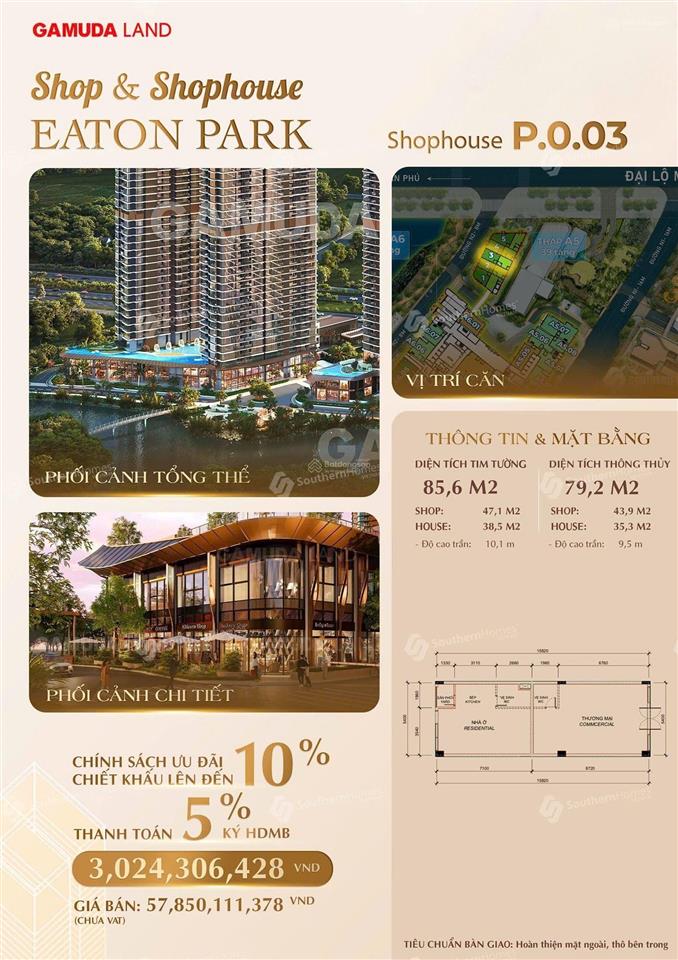 Mở bán shophouse eaton park nhất thị trường quận 2, chiết khấu lên đến 10%.