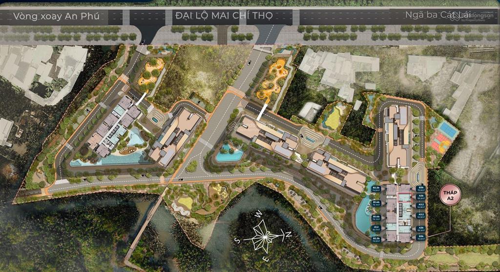 Bán căn hộ 1pn, 1wc tháp a2 view nhìn về thảo điền tại eaton park, an phú, q2, hcm