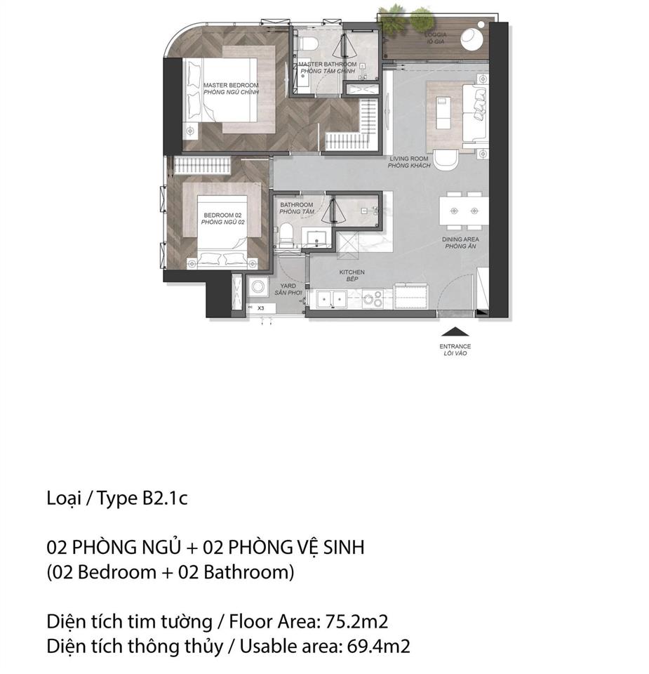 Bán căn góc 2pn tháp a5 vị trí 08 view thủ thiêm.  0908 043 ***