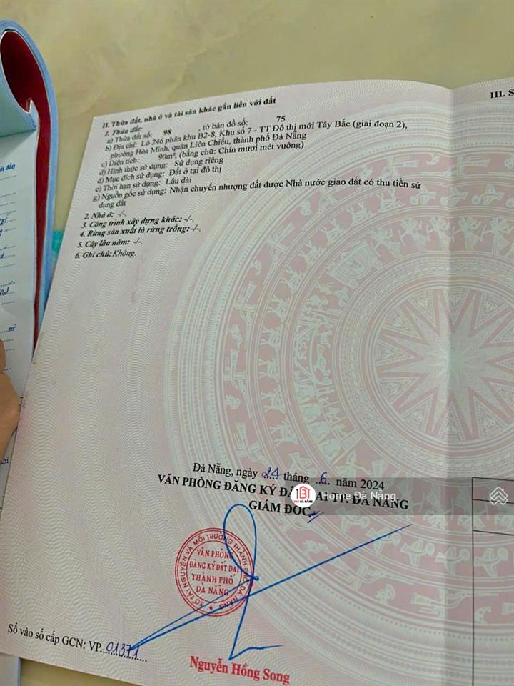 Bán đất đường hòa phú 9, quận liên chiểu, đà nẵng, vị trí gần tô hiệu và cầu vượt ngã 3 huế