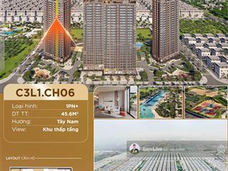 Bán căn 1 ngủ +1 diện tích 45m2  view biệt thự  chung cư trinity square