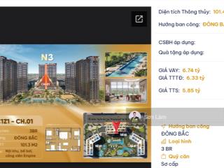 Mở bán 3 p ngủ góc trục 01 tòa n3  chung cư trinity square  view bể bơi  ban công đông nam