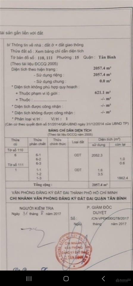 Chính chủ gửi bán nhà 2 mặt tiền số 8 phan huy ích, p15, q. tân bình, 34x80m, 2057m2, 0938 140 ***