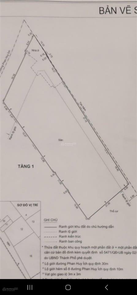 Chính chủ gửi bán nhà 2 mặt tiền số 8 phan huy ích, p15, q. tân bình, 34x80m, 2057m2, 0938 140 ***