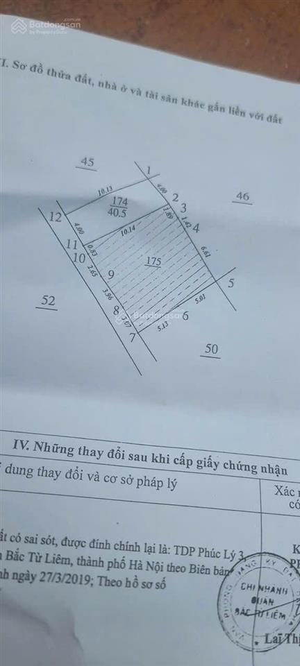 Bán nhanh 40m đất phúc lý bắc từ liêm ngõ thông cách 15m ra đường ô tô tránh