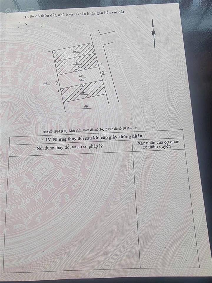 Bán 53m2 mt 4,25m đất liên mạc ngõ thông ô tô 7 chỗ qua cửa giá 128.3tr/1m2.  0978 685 ***