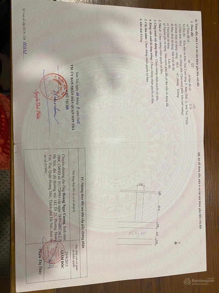 Bán nhanh lô đất đường nguyễn trọng nghĩa, cách biển du lịch 100m, 1 lô 8ty5 và 1 lô 10 tỷ.