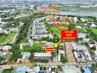 Bán đất 4x20 đường 10m 1/ vườn lài vào khu biệt thự senturia thông ra sông sài gòn, giá 7.7 tỷ tl