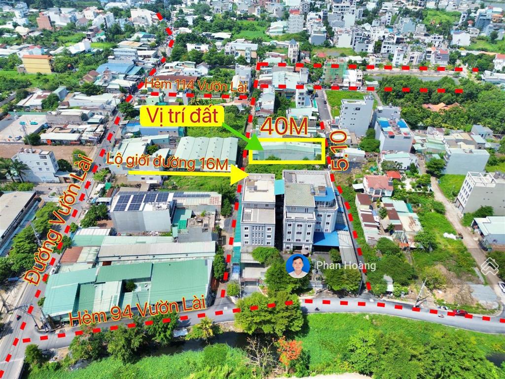 Bán 204,5m2 đất 2 mặt tiền trước sau, gần vườn lài, đường dp 16m, xây được 7 tầng, giá 11 tỷ tl