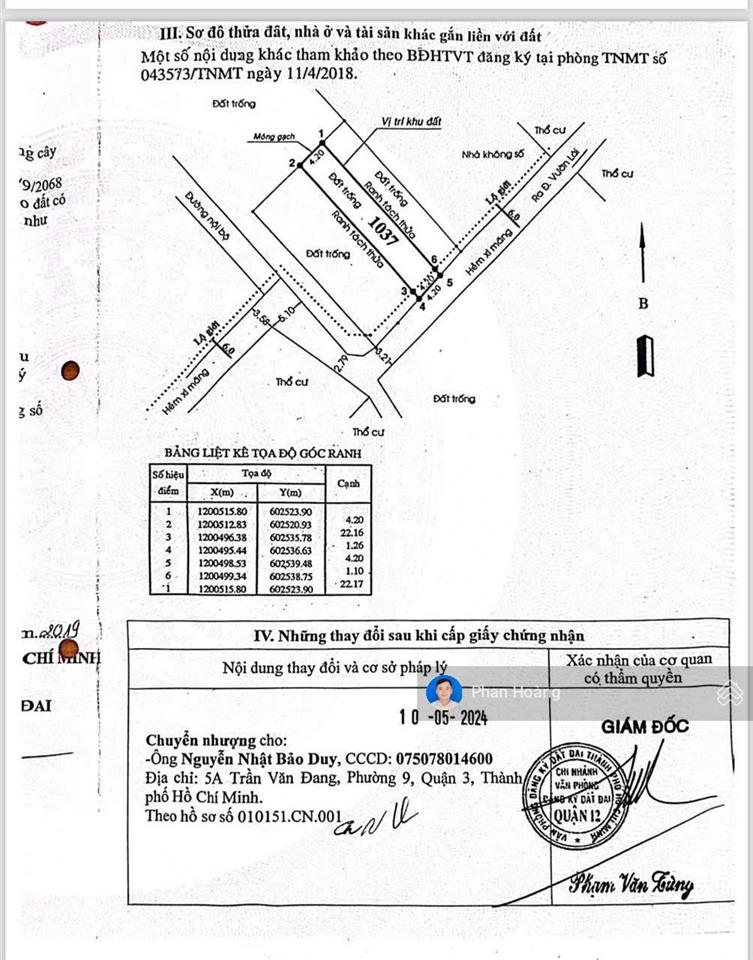 Bán đất 4.2x23, [97,8m2 thổ cư 93m2], gần ubnd phường an phú đông cũ, đường thông 6m, giá 6.5 tỷ tl