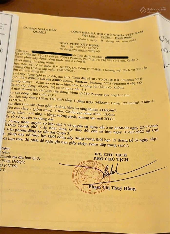 Siêu hiếm! khuôn đất lớn 21x24.8m lõi trung tâm sài gòn, pasteur q3 cn 568,96m2. giá 155 tỷ