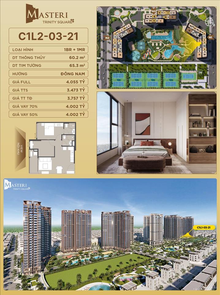 Chỉ cần 785 triệu sở hữu ngay căn hộ nghỉ dưỡng tại trinity square, view bể bơi chuẩn resort
