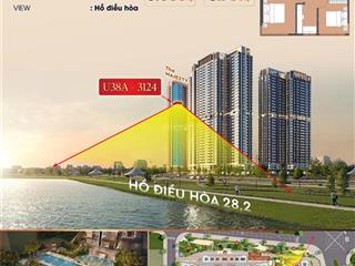 Căn hộ 2pn + view hồ điều hòa 28.2ha, thiết kế vuông vức