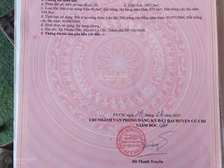 Bán gấp 1058m2 đất mặt tiền bà thiên xã nhuận đức, củ chi giá 5 tỷ (4.7tr/m2)