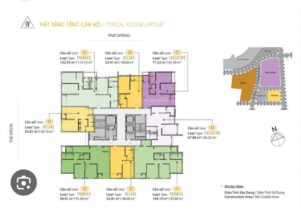 Bán căn 3pn chung cư kris vue dt từ 105m2 view thoáng giá từ 6.6tỷ.  0919 004 ***