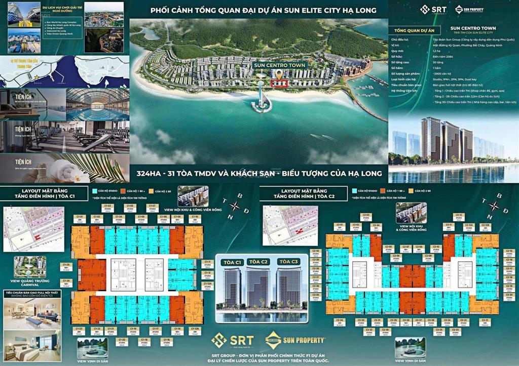 Em xuân quán căn độc quyền 2p 2vs căn hộ sun centro town hạ long full giá thanh toán sớm giá hs
