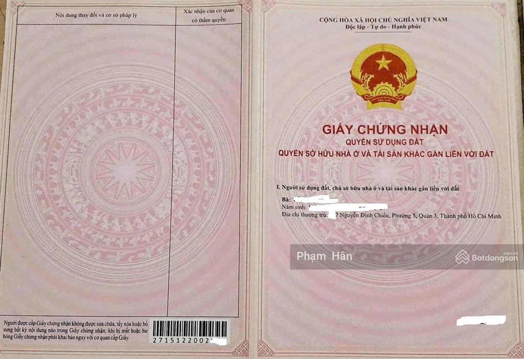 Cần bán gấp nhà mặt tiền trần quang khải p. tân định, quận 1