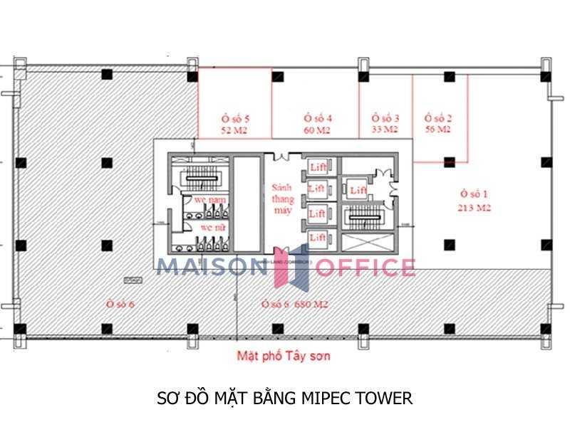 Văn phòng thuê mipec tower tây sơn 500m2 cắt từ 100m2 bàn giao đầy đủ nội thất đẹp hạng b