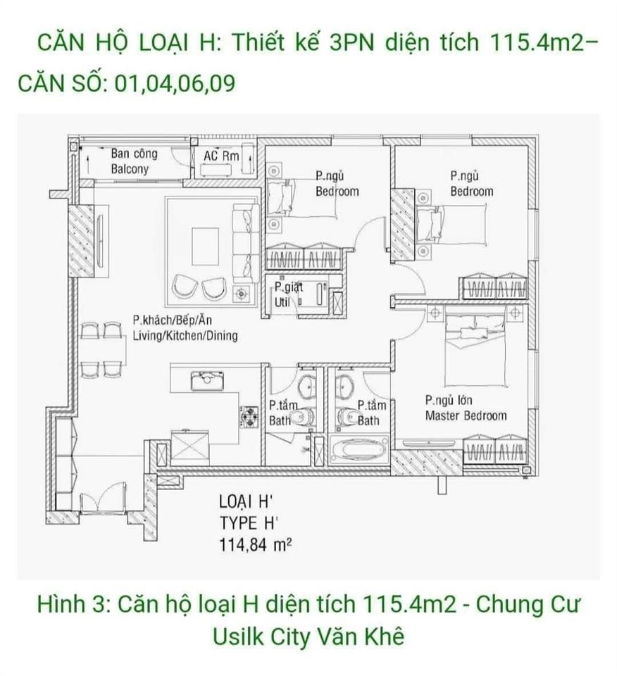 Chủ nhà cần bán nhanh cc usilk city, giá tốt chỉ với 6,3 tỷ, 116m2, 3pn, 2wc