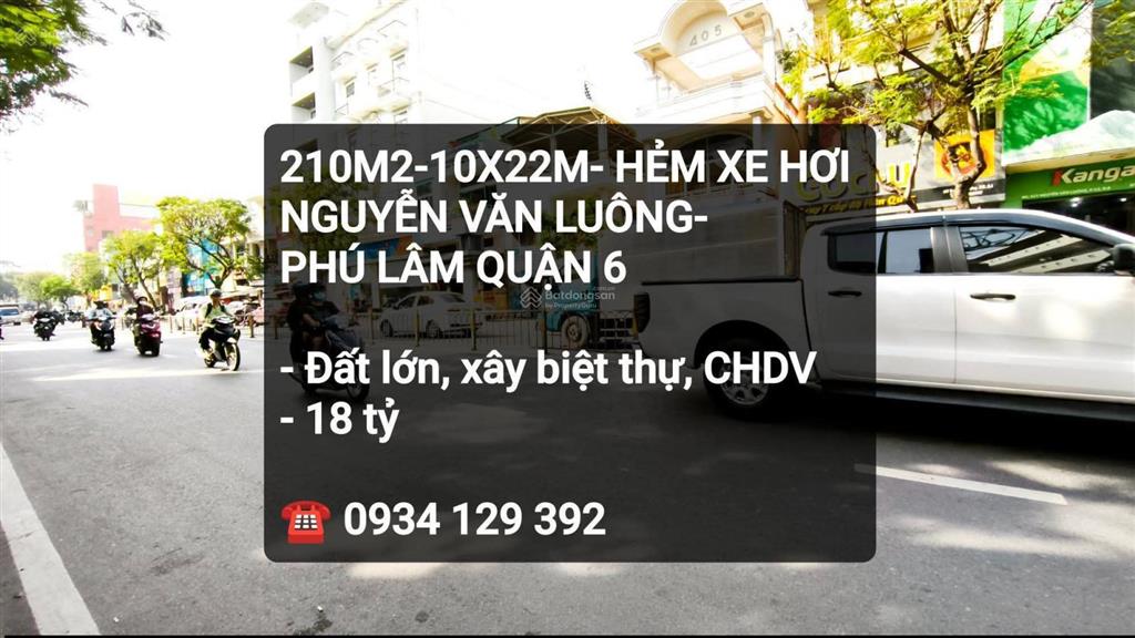 210m2  10x22m  hẻm xe hơi nguyễn văn luông  phú lâm quận 6