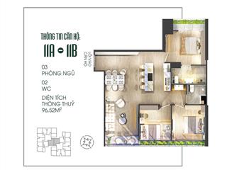 Bán căn 3pn đẹp nhất dự án tặng 1 chỉ vàng 97m2 full giá 5.4tỷ,ls 0% 18 tháng,ck7%+quà tặng 150tr