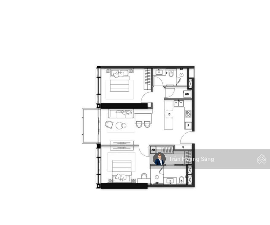 Bán căn 2 phòng ngủ tầng cao  the opusk residence dt 117m2 view sông bitexco quận 1. giá 46 tỷ