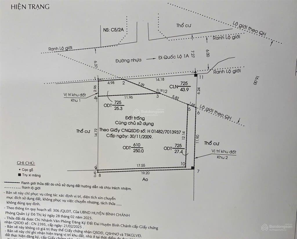 Cần bán đất dt 346,6m thổ cư xã tân kiên, bình chánh, cách ql1a 100m, gần vòng xoay an lạc