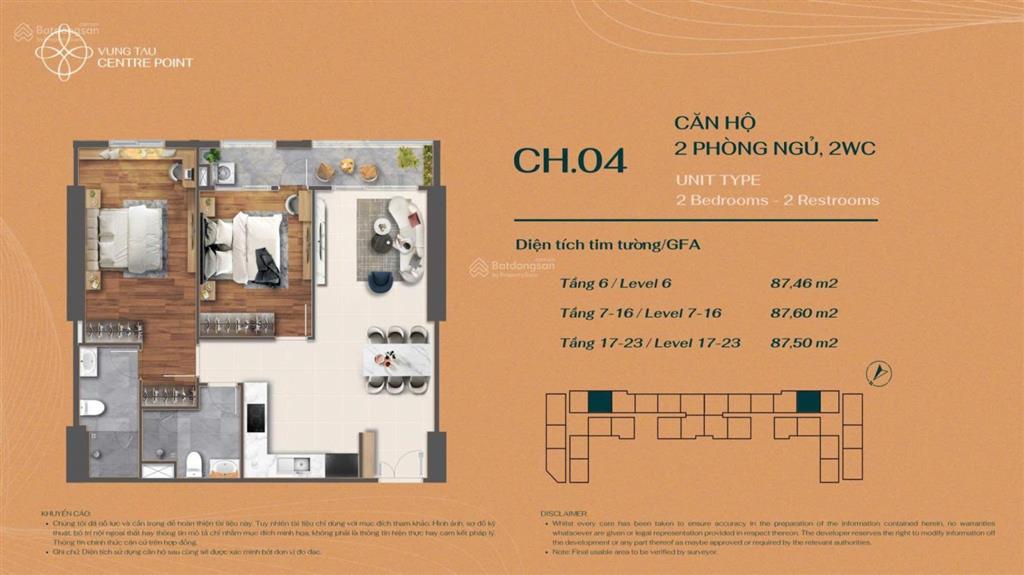 Duy nhất còn 1 căn 2 phòng ngủ vung tau centre point mua trực tiếp chủ đầu tư đã full vat