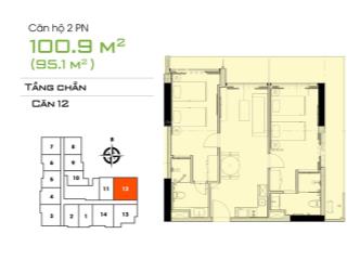 Căn hộ vip csj tower căn góc 2 phòng ngủ tầng 26 view toàn cảnh biển thùy vân vũng tàu