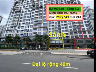 Shophouse tòa d, vị trí trục đại lộ kinh doanh 40m  bán 30 tỷ 464 bao hết, masteri centre point