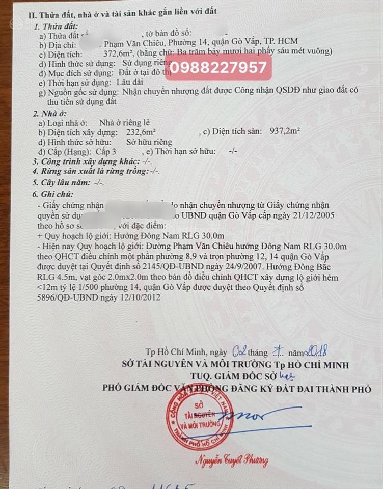 Mặt tiền 460m2, ngang 9.2m phạm văn chiêu p14 gò vấp