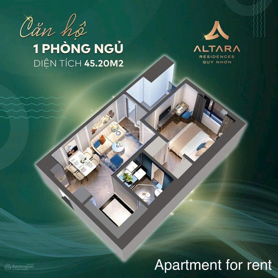 Còn sót lại 1 căn 1pn altara residence tầng cao full nt | giá 1tỷ550tr