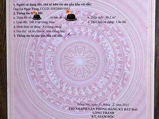 Đất đẹp gần sân bay long thành,96m² ngay kcn long đức  an phước,giá chỉ 900tr,shr, ngay!!