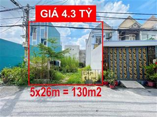 Ngộp bán đất 5x26m, lê văn lương, ngay cầu long kiển, hẻm xe hơi, xây tự do