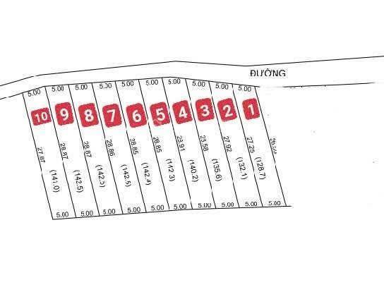 Cần bán sĩ hoặc lẽ 10 lô đất tại xã đá bạc, châu đức, brvt. dt135m2 sẵn 80tc mỗi lô. giá 630tr/lô.