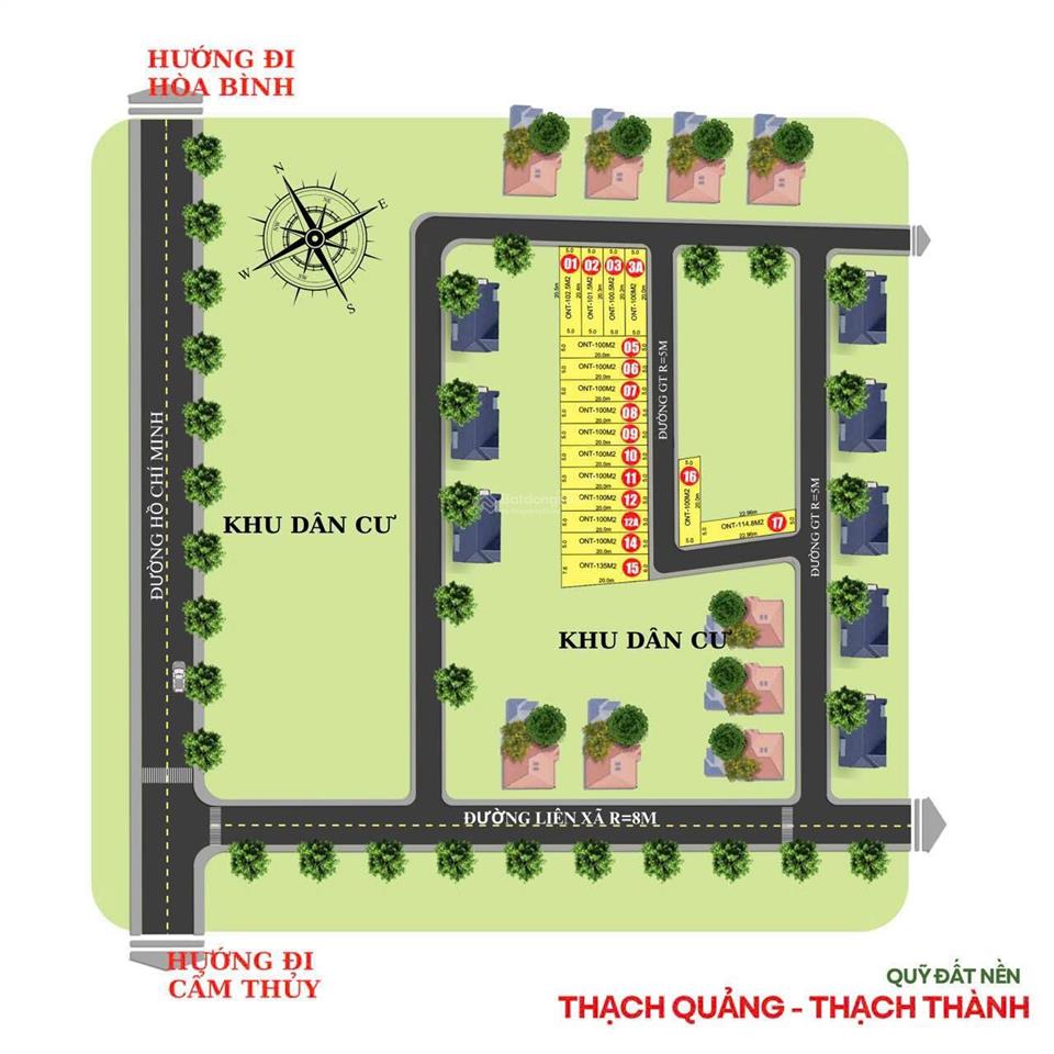 Đầu tư ngay, lợi nhuận liền tay, đất phân lô, ô tô trung tâm thạch thành 100m2 nhỉnh 200 triệu.