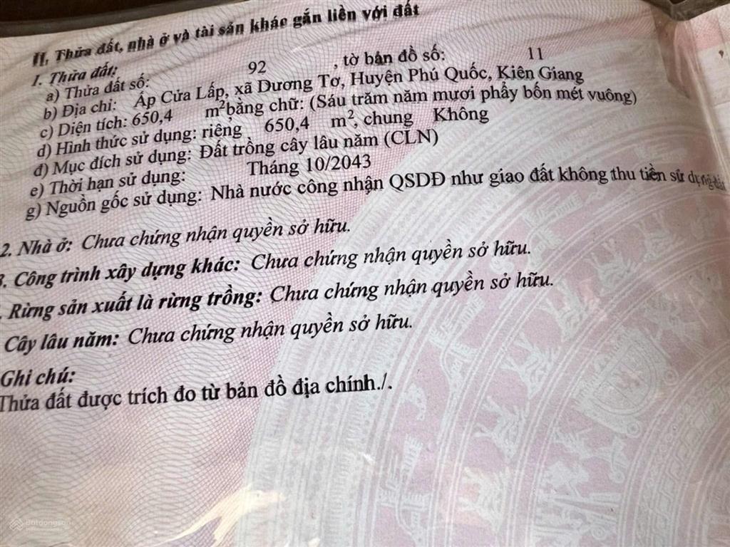 Bán lô góc 650m2 làng tây cửa lấp, phố du lịch trần hưng đạo. cả làng làm du lịch, gần biển giá tốt