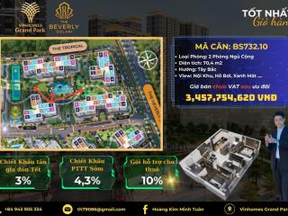 Bán căn hộ 2pn+ view kép đẹp nhất dự phân khu beverly solari giá tốt nhất giỏ hàng, ký với cđt vin