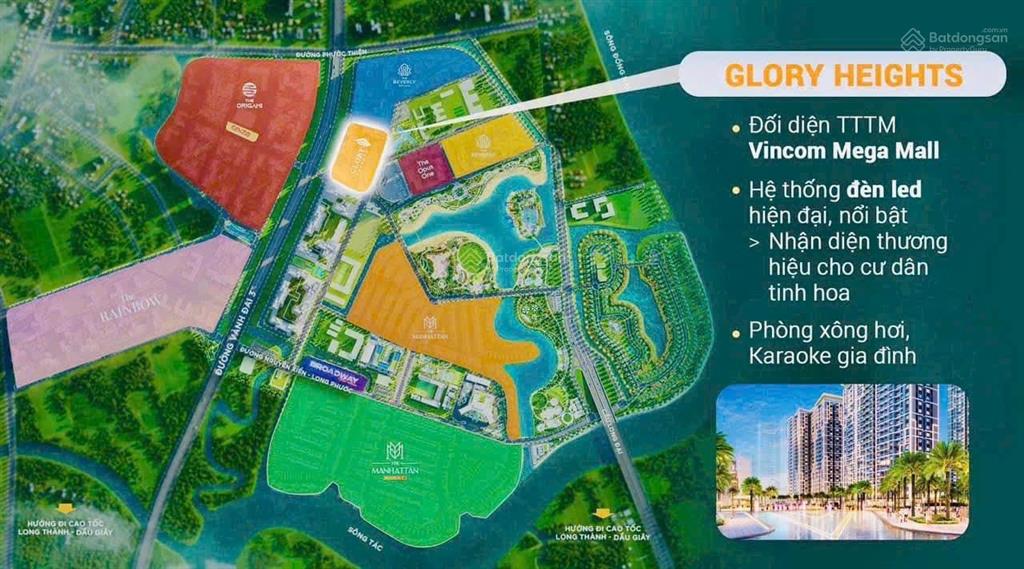 Bán căn hộ 2pn 2wc glory heights giá 3,5 tỷ 100%, view hồ bơi công viên 36ha, tầng trung hướng mát