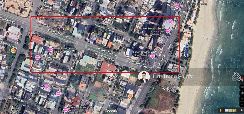 Bán gấp lô góc 2 mặt tiền vương thừa vũ đinh đạt, sơn trà, đà nẵng 382m² rộng 20m cách biển 200m