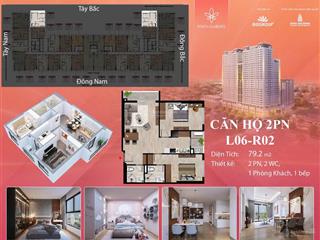 Bán căn hộ 2pn, 2wc tại eden garden thái bình, giá cực chất 2,537 tỷ, 79,2m2, căn góc