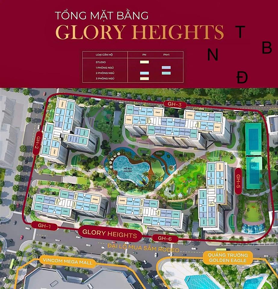 Bán lỗ 2pn+ 69m2 view hoa hậu giá tốt nhất glory heights chỉ 4.120 tỷ | view hồ bơi, cv, quảg trườg