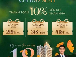 Thanh toán 180tr 10% kí hđmb, sở hữu ngay căn 1pn,1wc ,the infinity khu phức hợp liền kề vimcom