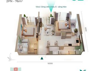 Vista đà nẵng  căn hộ 2pn tầng cao hiếm có, view pháo hoa trực diện, dòng tiền cho thuê đỉnh cao